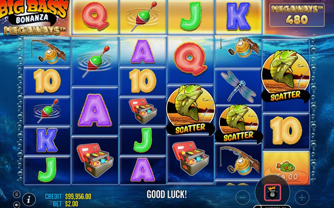 Basspelet efter en vinst, när Tumble fyller på rutnätet