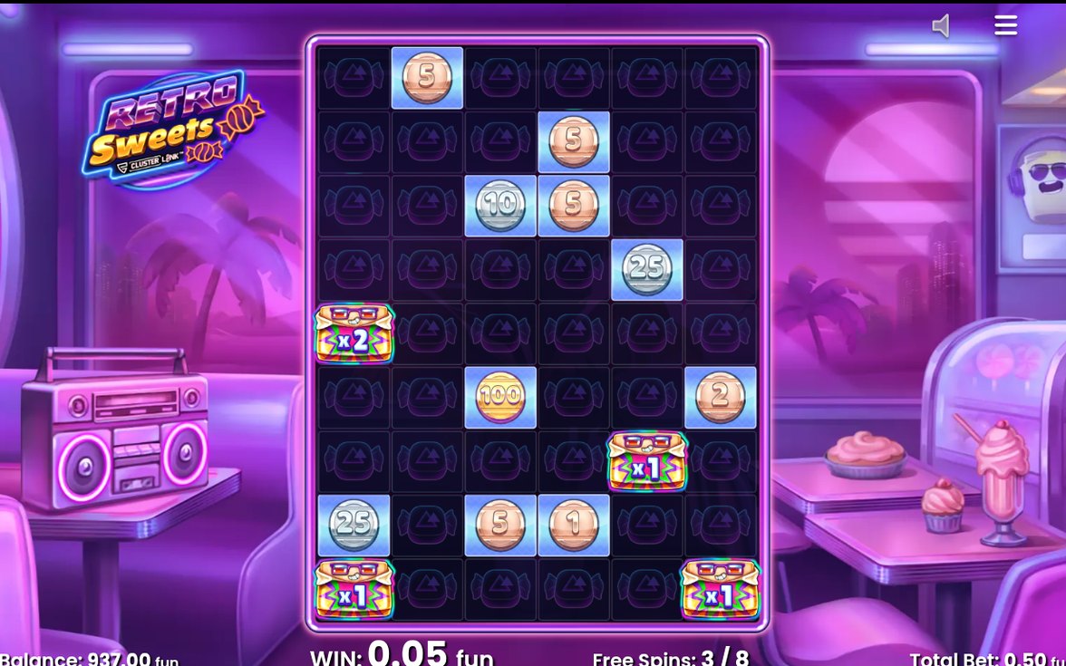 Under free spins, fler Wild Candy Symbols i rutnätet